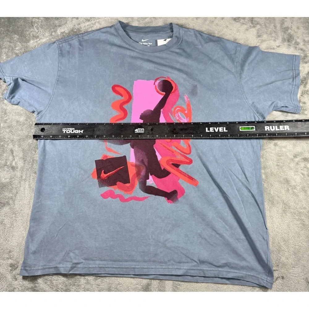 Nike Basketball Graphic Tee Blue Mens Size XL HV1697-065 Loose Fit